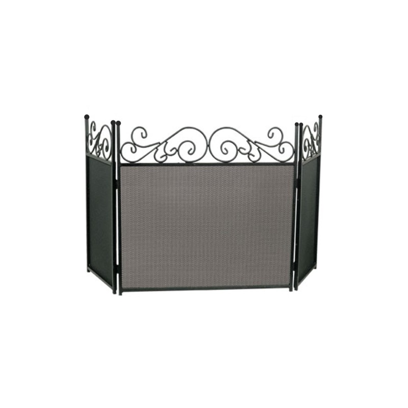 Κάλυψη τζακιού Κλαπάκης τρίφυλλη σφυρήλατη καγκελωτή μαύρη [11-19]