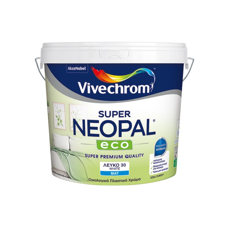 Οικολογικό πλαστικό χρώμα Vivechrom Super Neopal Eco 10lt