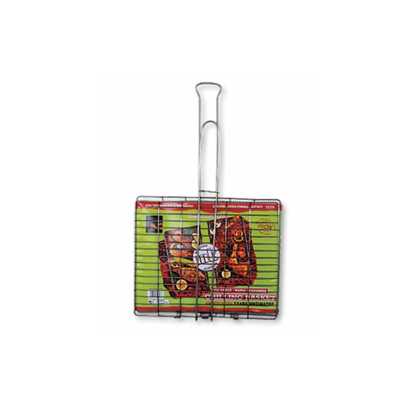 Σχάρα ψησίματος Κλαπάκης διπλή inox βαρέως τύπου 42x33cm [05-09-02]