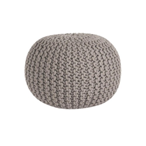 Πουφ Dimitracas πλεκτό στρογγυλό 50x35cm μπεζ [05692.007]
