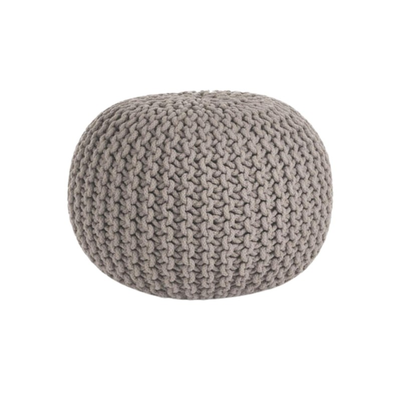 Πουφ Dimitracas πλεκτό στρογγυλό 50x35cm μπεζ [05692.007]