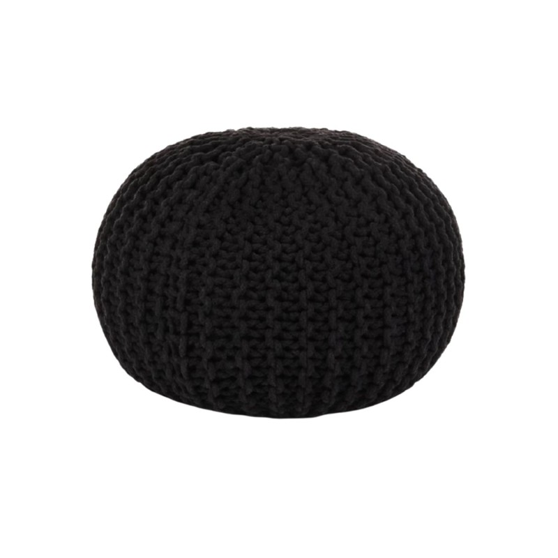 Πουφ Dimitracas πλεκτό στρογγυλό 50x35cm μαύρο [05692.003]