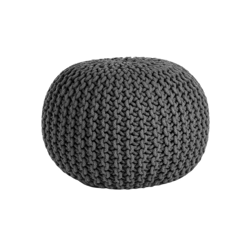 Πουφ Dimitracas πλεκτό στρογγυλό 50x35cm γκρι σκούρο [05692.016]