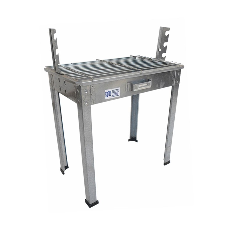 Ψησταράκι κάρβουνου Κλαπάκης με θήκες για σούβλα & σχάρα 50x32x54cm [03-10]