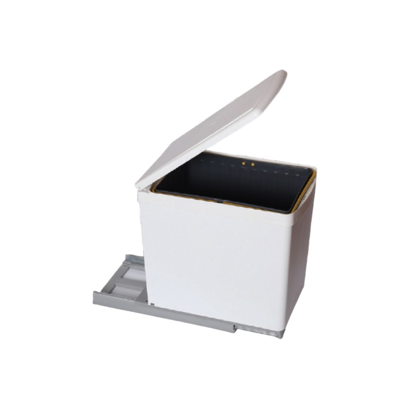 Κάδος απορριμάτων κουζίνας Romagna πλαστικός νίκελ συρόμενος 16lt [02-078]