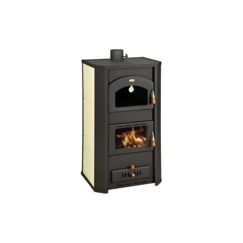 Κεραμική ξυλόσομπα καλοριφέρ με φούρνο Prity 23kW Μπεζ [FG W20]