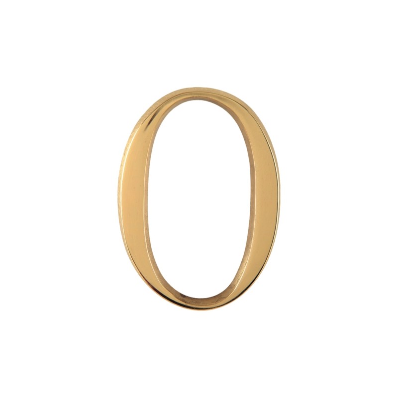 Νούμερο κατοικιών Zogometal με τον αριθμό 0 σε χρυσό ματ 12cm [930]