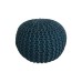 Πουφ Dimitracas πλεκτό στρογγυλό 50x35cm πετρόλ [05692.020]