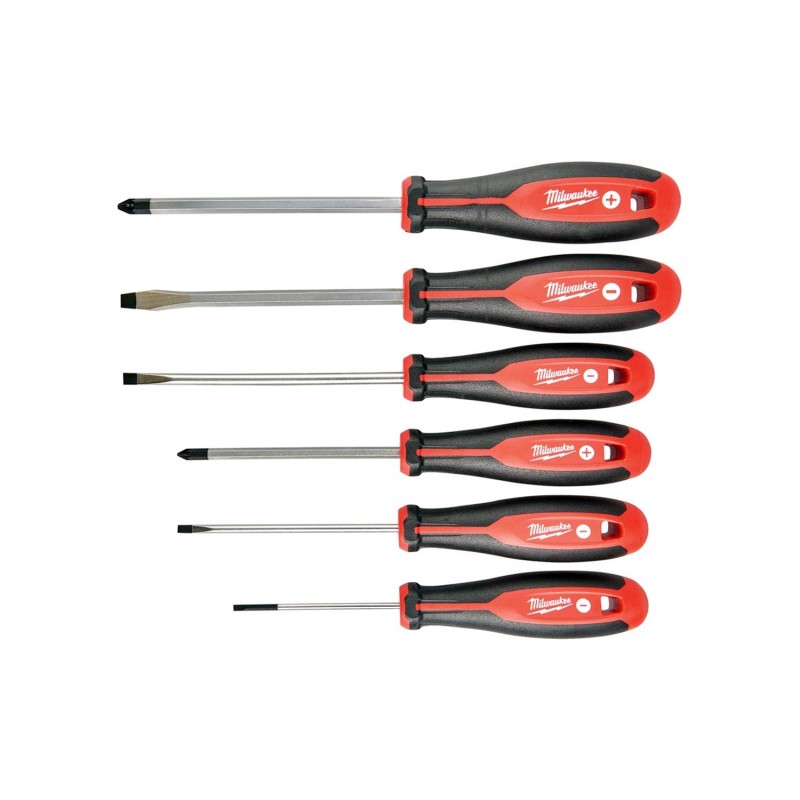 Σετ κατσαβίδια Milwaukee ίσια και σταυρού (6 τεμάχια) [4932471806]