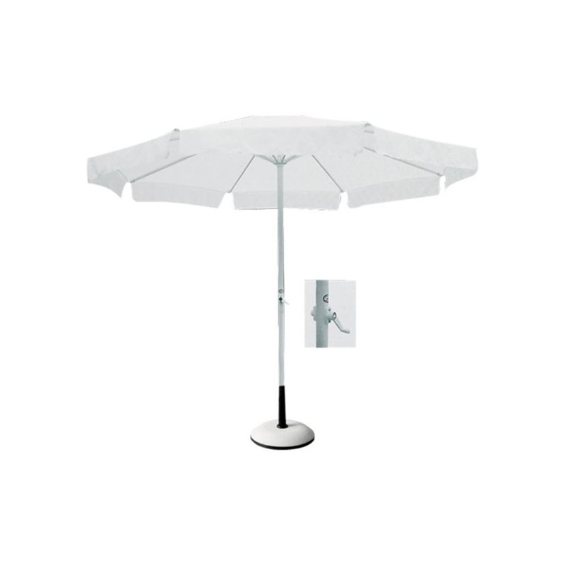 Ομπρέλα αλουμινίου σκελετός άσπρος / ύφασμα άσπρο [Ε925]