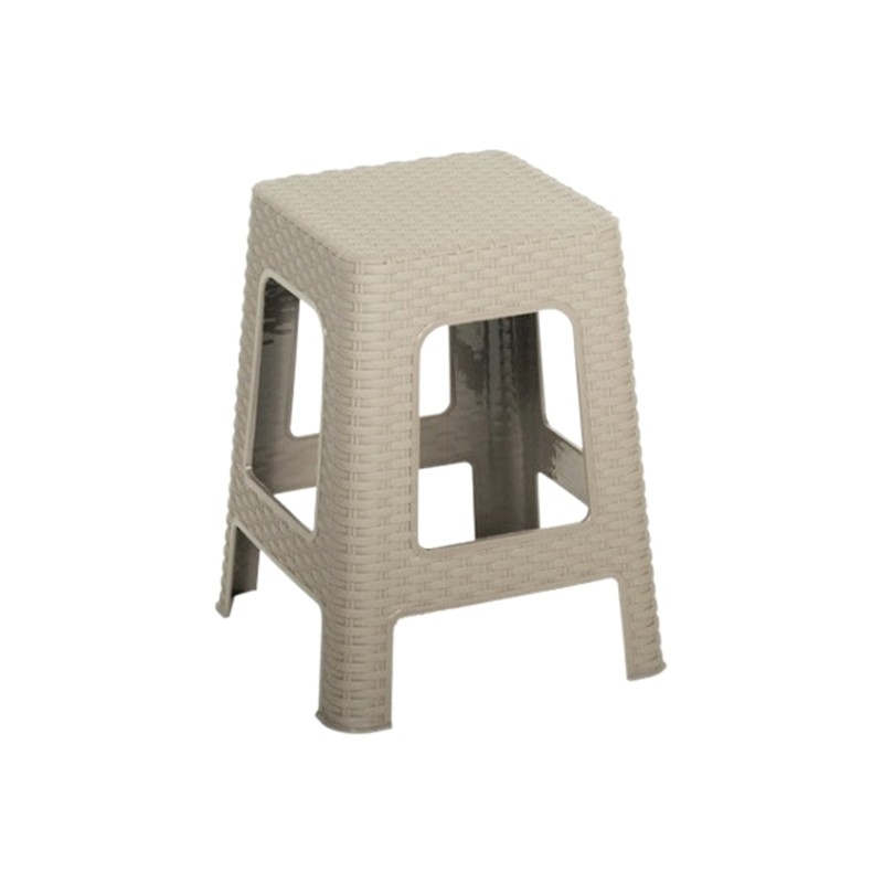 Σκαμπό στυλ rattan πλαστικό απόχρωση καραμέλα [032000]