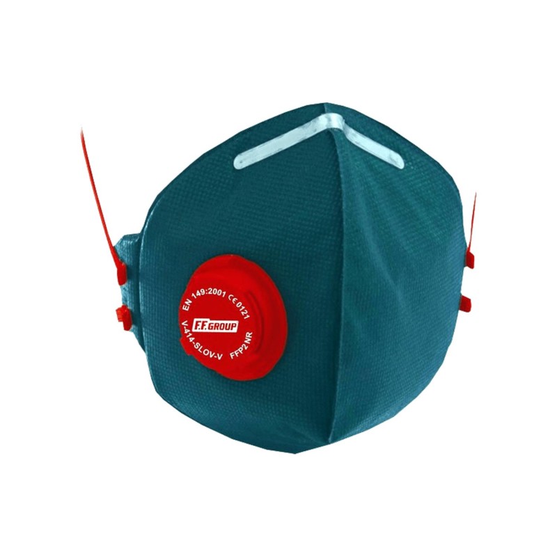 Μάσκα σωματιδίων FF Group αναδιπλούμενη ενεργού άνθρακα με βαλβίδα FFP2 [36459]
