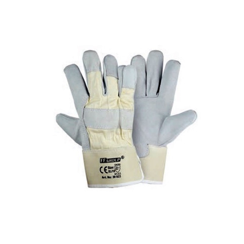 Γάντια εργασίας FF Group δερματοπάνινα XL [30023]