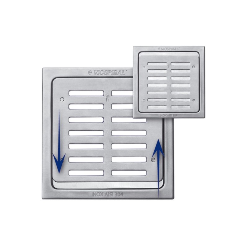 Σχαράκι μπάνιου για σιφόνι δαπέδου Viospiral τετράγωνο συρταρωτό [15-1385]
