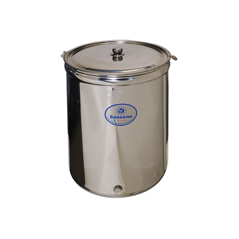 Δοχείο Sansone 300lt πρεσσαριστό ανοικτού τύπου inox γυαλιστερό με βρυσάκι