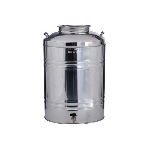 Δοχείο Sansone 100lt ανοξείδωτο με βιδωτό καπάκι και βρυσάκι