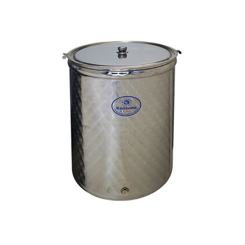 Δοχείο Sansone 150lt κολλητό ανοικτού τύπου inox με βρυσάκι και κλιπς