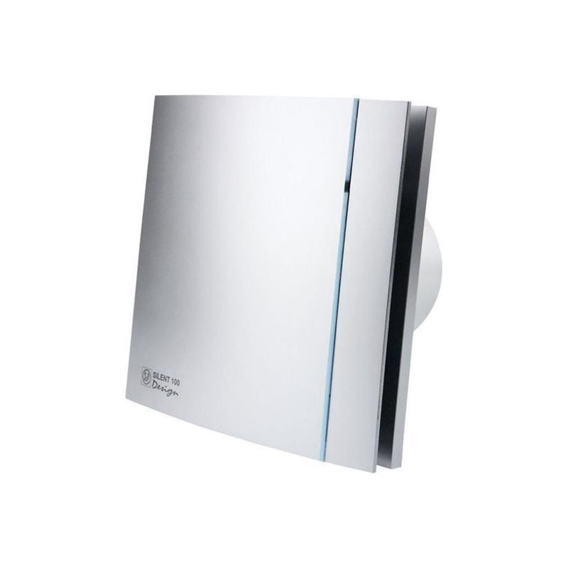 Εξαεριστήρας λουτρού S&P Silent Design Ø100 ασημί με τάμπερ αντεπιστροφής