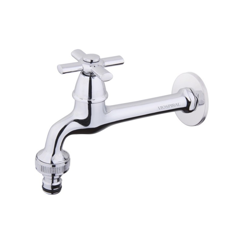 Κάνουλα Viospiral μακρύλαιμη χρωμέ μισόστροφη 1/2'' με ροζέτα [39-2625]