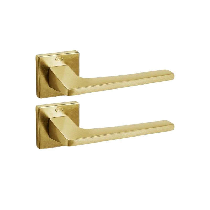 Ζεύγος χειρολαβών Convex με ροζέτα και επιστόμιο κλειδιού τετράγωνο ματ ορείχαλκος [1495]