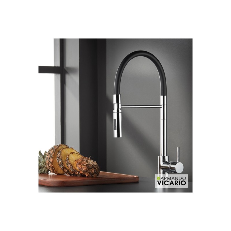 Μπαταρία νεροχύτη Armando Vicario Fluo χρωμέ με υψηλό περιστρεφόμενο ρουξούνι [18680-100]