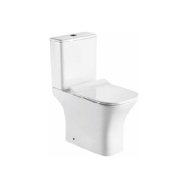 Σετ λεκάνη δαπέδου ΧΠ/ΠΣ rimless με καζανάκι και κάλυμμα slim soft close Verona Square (πίσω σιφόνι)