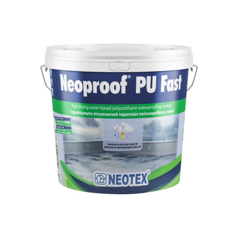 Στεγανωτικό ταρατσών Neotex Neoproof PU Fast λευκό ταχυστέγνωτο ενός συστατικού (4kg)