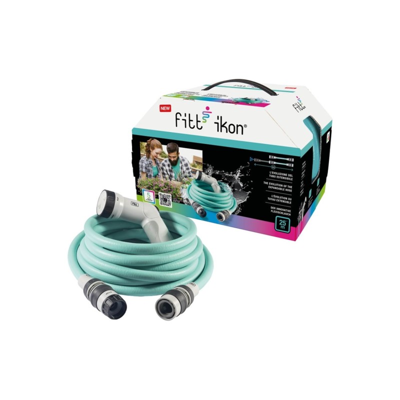 Επεκτεινόμενο λάστιχο Fitt Ikon Aquamarine 15m με πιστόλι ψεκασμού & ταχυσύνδεσμο [9131621]