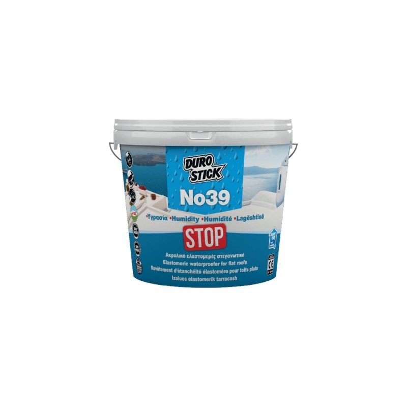 Ελαστομερές στεγανωτικό ταρατσών Durostick No39 ακρυλικό λευκό 1kg