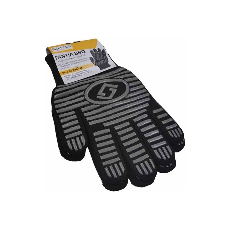 Γάντια BBQ Sidirela πλεκτά με επένδυση σιλικόνης [BBQ17-2096]