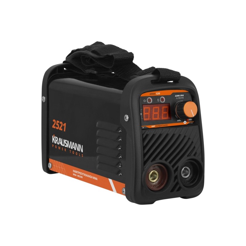 Ηλεκτροσυγκόλληση Krausmann MMA 120A για ηλεκτρόδια από Ø1,5mm έως Ø3,2mm [2521]